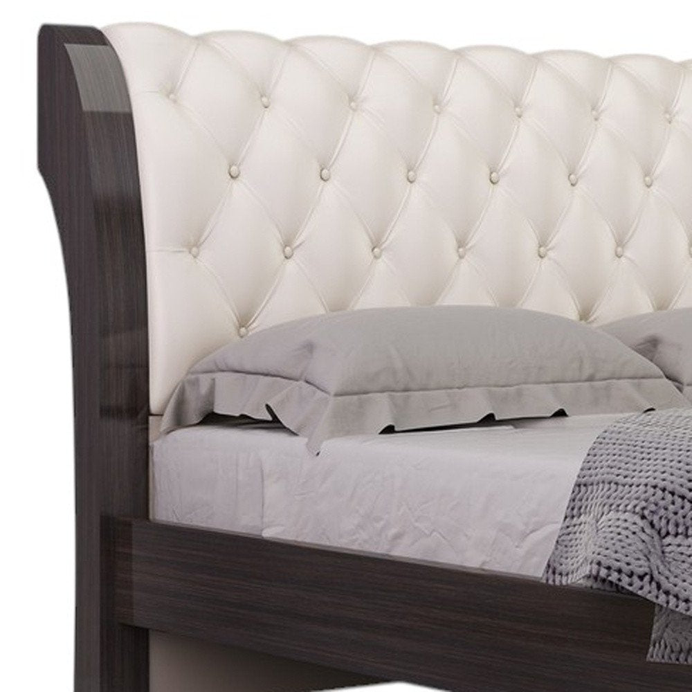 Four Piece Beige Solid Wood Bedroom Set With Mirror HomeRoots