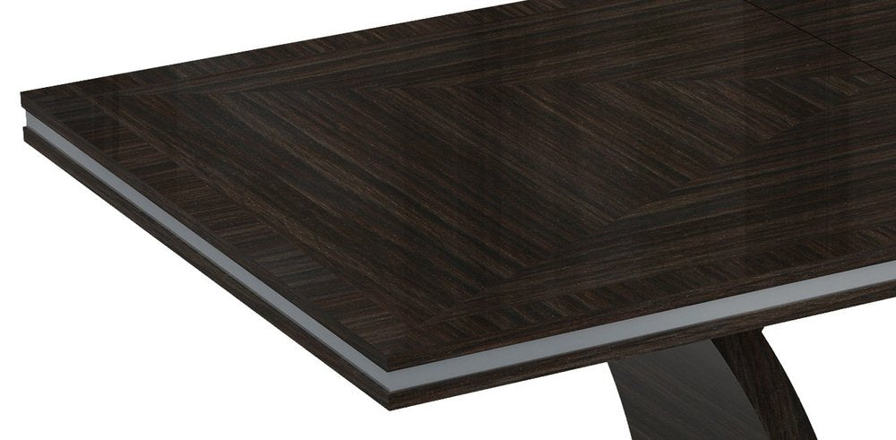 98" Dark Brown Solid Wood Self-Storing Leaf Pedestal Base Dining Table HomeRoots