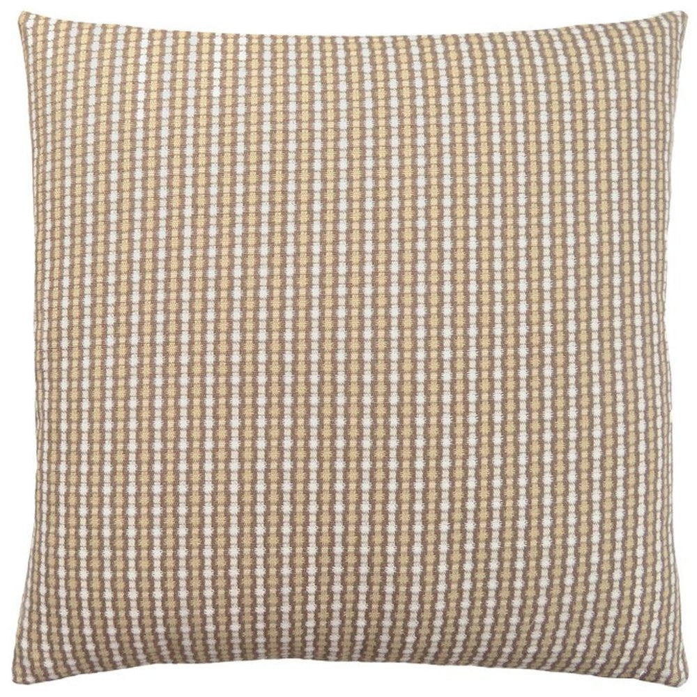 18" X 18" Taupe Polyester Striped Zippered Pillow HomeRoots