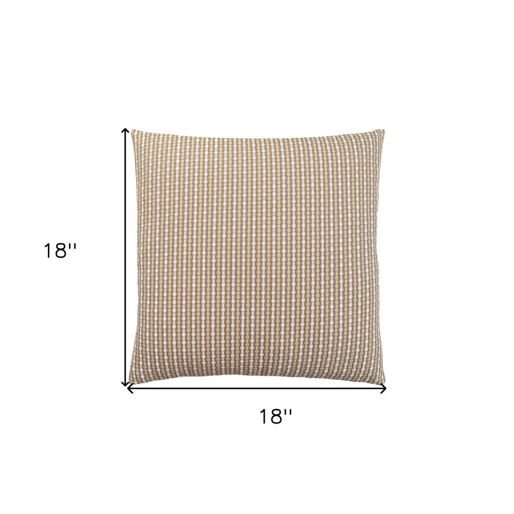 18" X 18" Taupe Polyester Striped Zippered Pillow — view 7