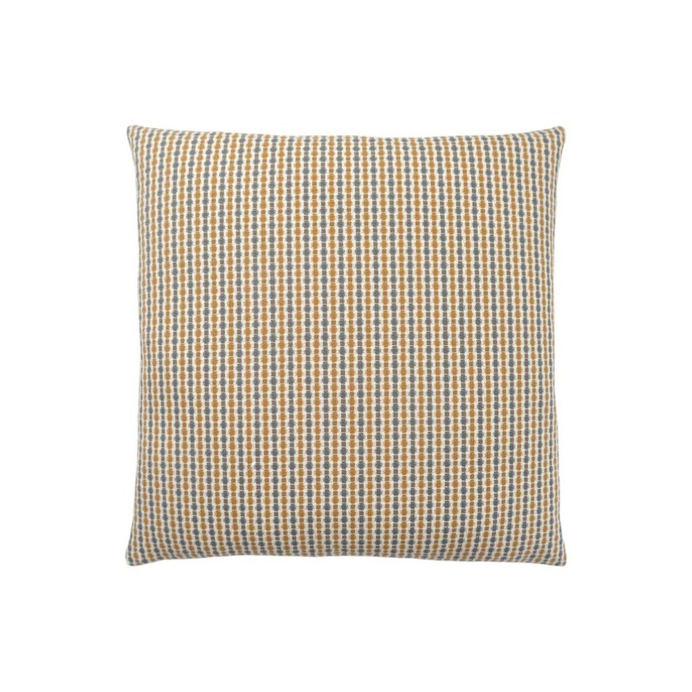 18" X 18" Gray and Gold Polyester Striped Zippered Pillow
