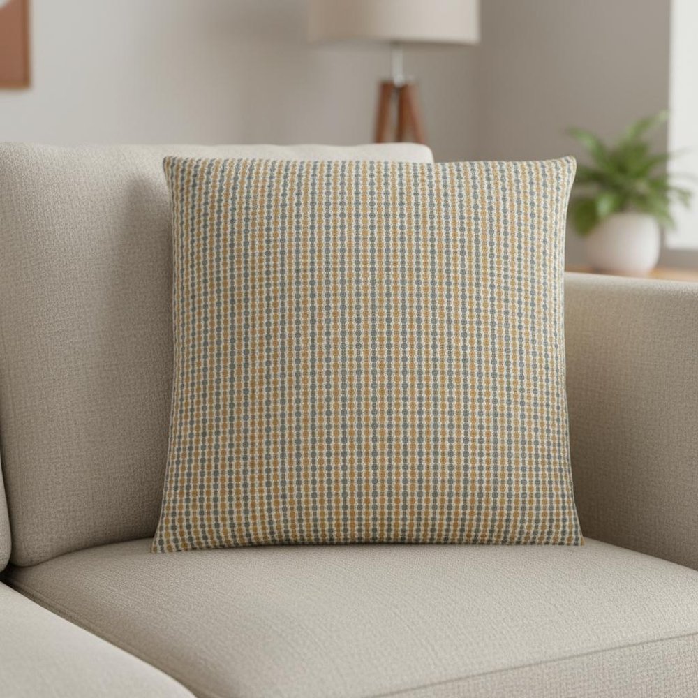 18" X 18" Gray and Gold Polyester Striped Zippered Pillow HomeRoots