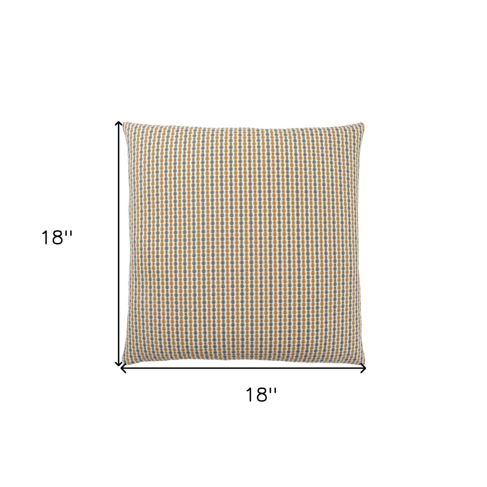 18" X 18" Gray and Gold Polyester Striped Zippered Pillow HomeRoots