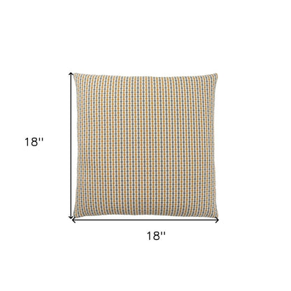18" X 18" Gray and Gold Polyester Striped Zippered Pillow HomeRoots
