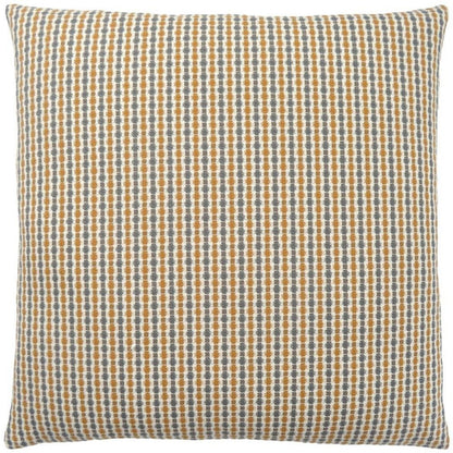 18" X 18" Gray and Gold Polyester Striped Zippered Pillow