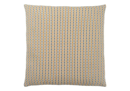 18" X 18" Gray and Gold Polyester Striped Zippered Pillow