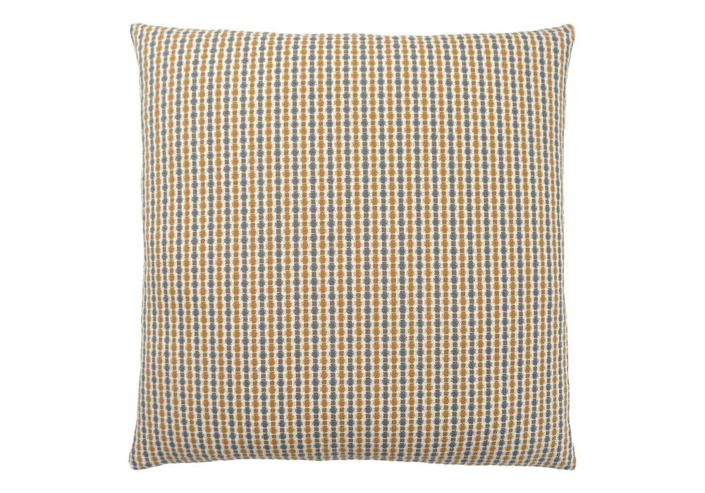 18" X 18" Gray and Gold Polyester Striped Zippered Pillow — view 4