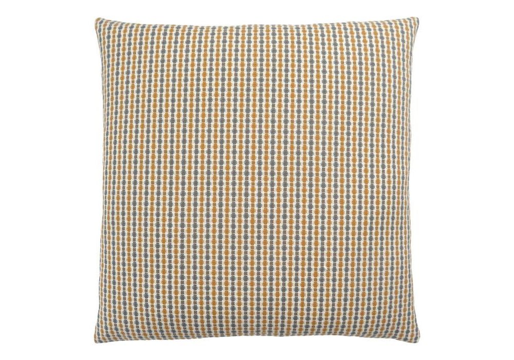 18" X 18" Gray and Gold Polyester Striped Zippered Pillow HomeRoots