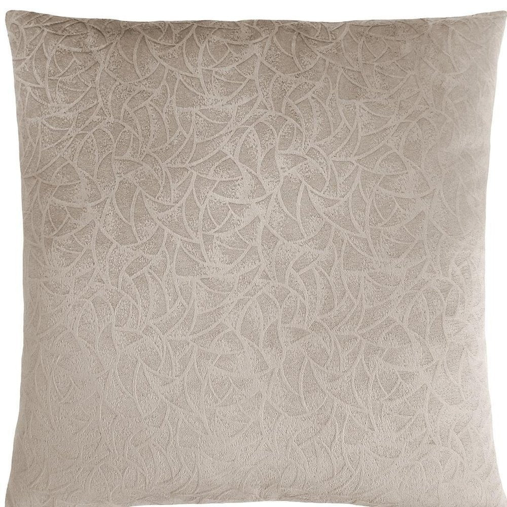 18" X 18" Taupe Velvet Polyester Abstract Zippered Pillow — view 5