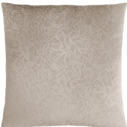 18" X 18" Taupe Velvet Polyester Abstract Zippered Pillow HomeRoots