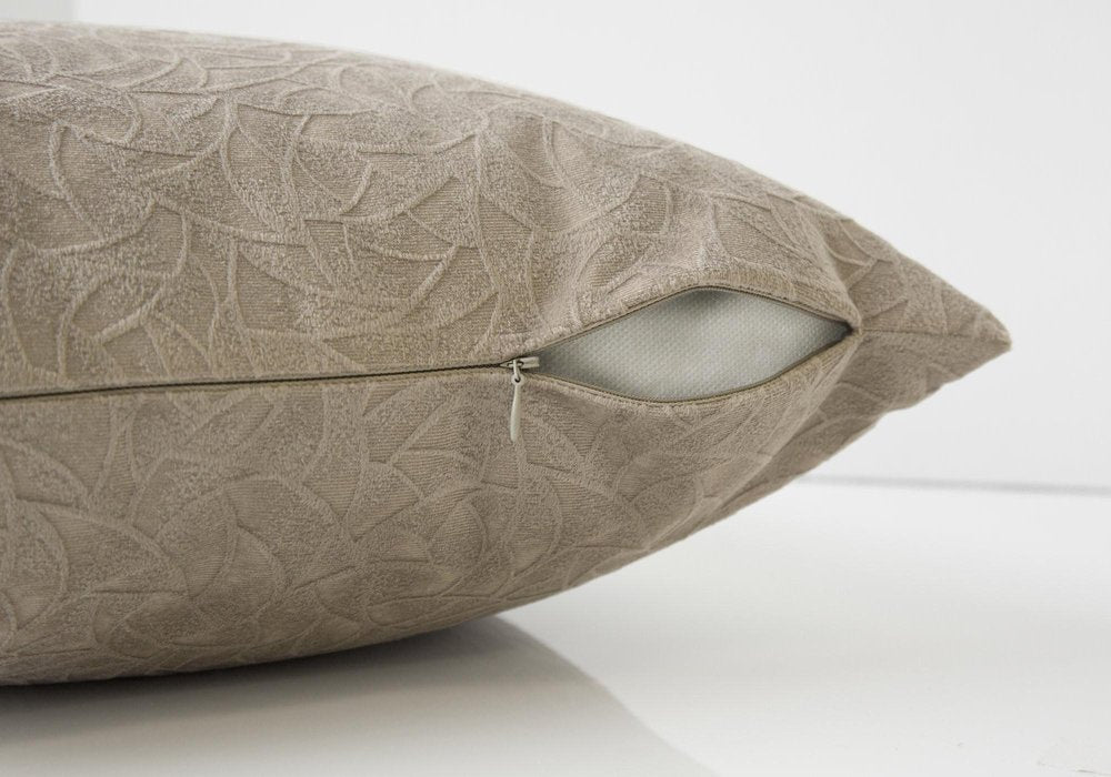 18" X 18" Taupe Velvet Polyester Abstract Zippered Pillow HomeRoots