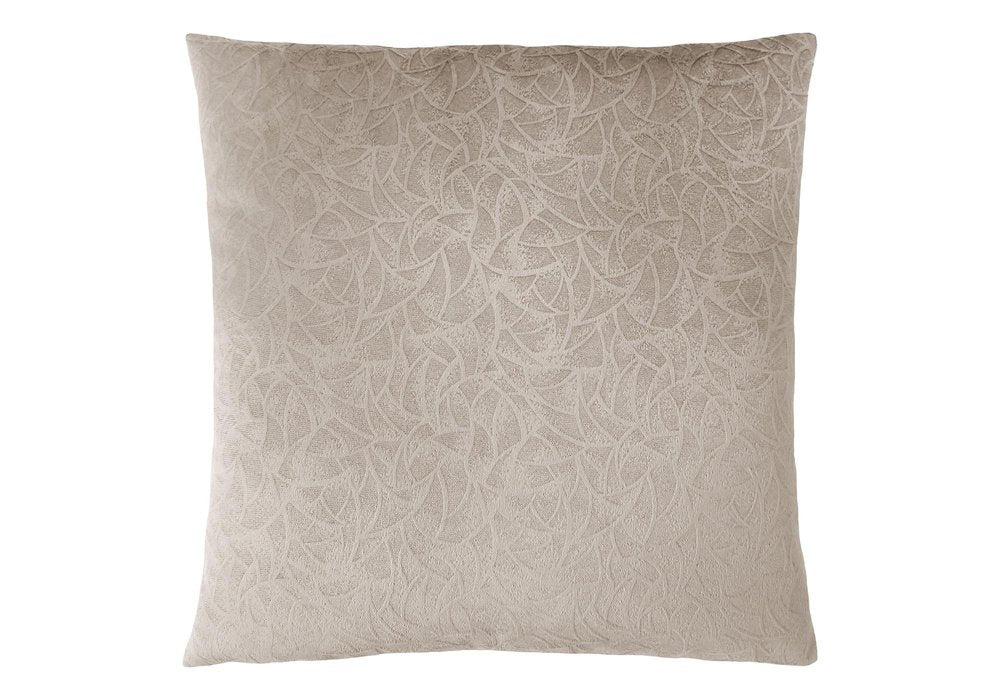 18" X 18" Taupe Velvet Polyester Abstract Zippered Pillow HomeRoots