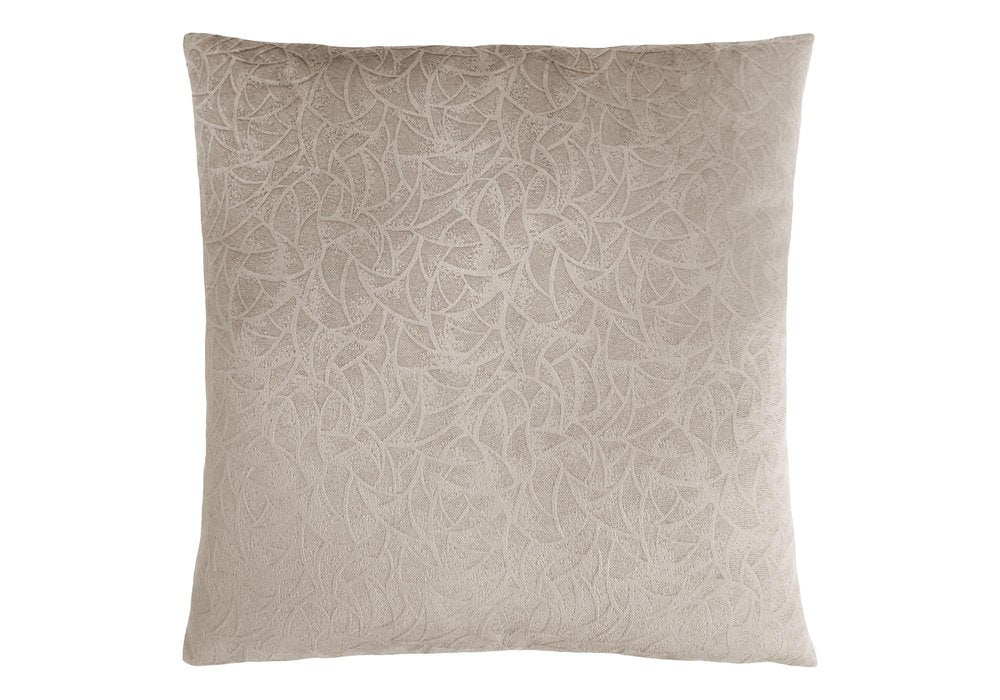 18" X 18" Taupe Velvet Polyester Abstract Zippered Pillow — view 2