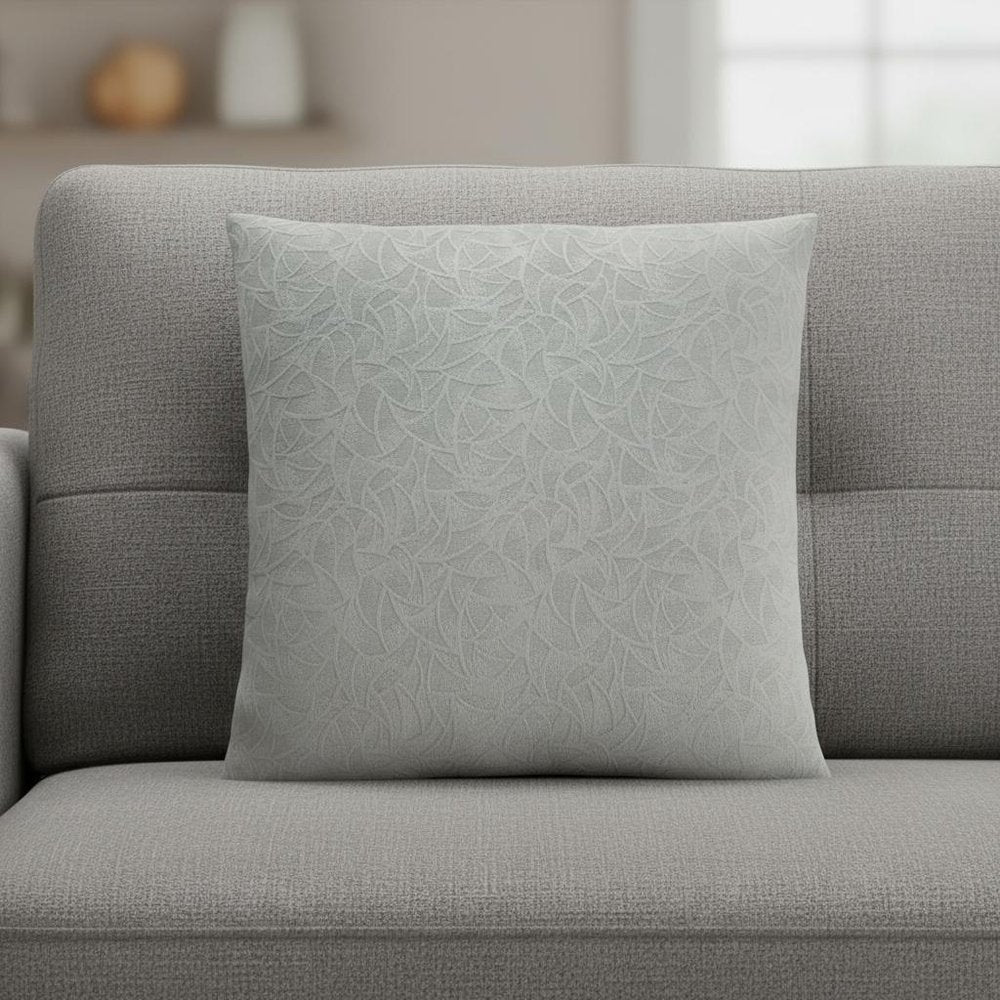 18" X 18" Light Gray Velvet Polyester Abstract Zippered Pillow — view 6