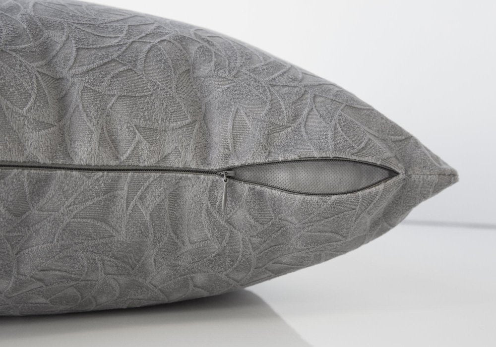 18" X 18" Light Gray Velvet Polyester Abstract Zippered Pillow HomeRoots