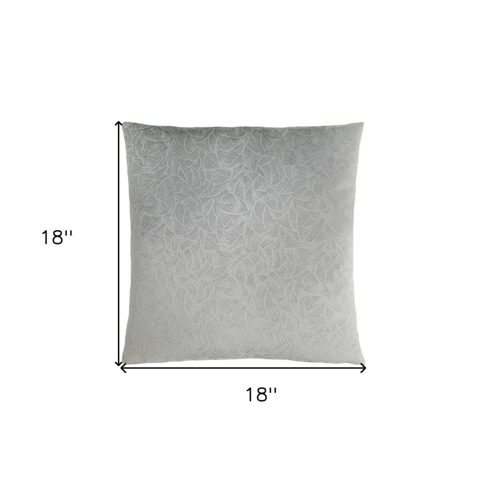 18" X 18" Light Gray Velvet Polyester Abstract Zippered Pillow HomeRoots