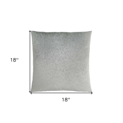 18" X 18" Light Gray Velvet Polyester Abstract Zippered Pillow HomeRoots