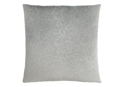 18" X 18" Light Gray Velvet Polyester Abstract Zippered Pillow HomeRoots