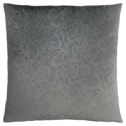 18" X 18" Dark Gray Velvet Polyester Abstract Zippered Pillow