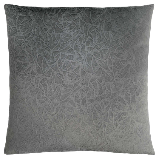 18" X 18" Dark Gray Velvet Polyester Abstract Zippered Pillow