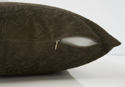 18" X 18" Dark Green Velvet Polyester Floral Zippered Pillow HomeRoots