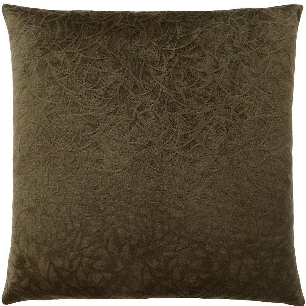 18" X 18" Dark Green Velvet Polyester Floral Zippered Pillow — view 5