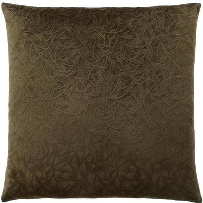 18" X 18" Dark Green Velvet Polyester Floral Zippered Pillow HomeRoots