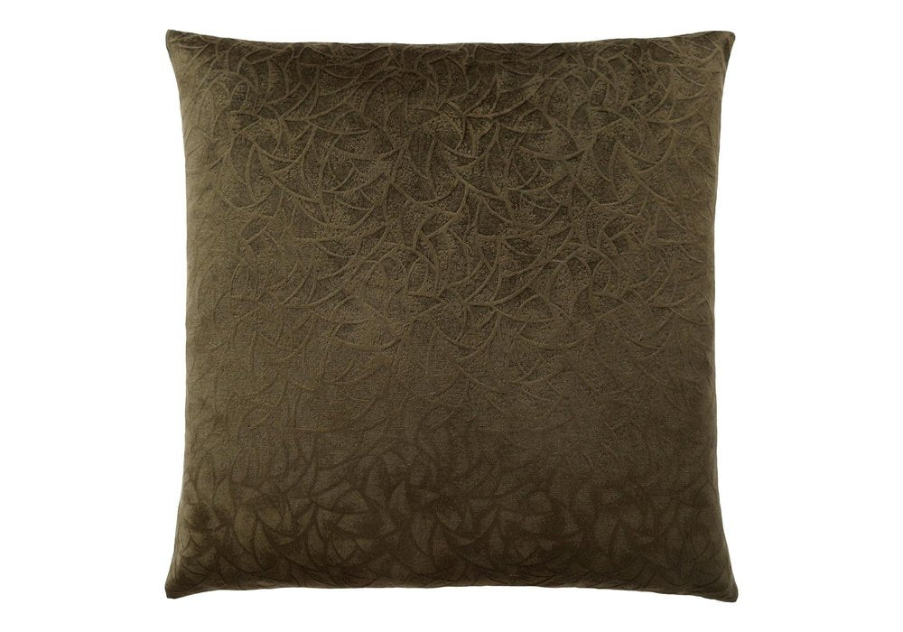 18" X 18" Dark Green Velvet Polyester Floral Zippered Pillow HomeRoots