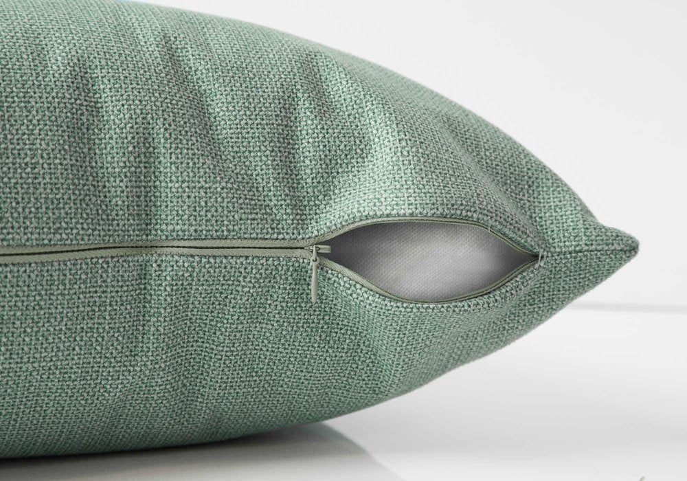 18" X 18" Light Green Polyester Interlocking Zippered Pillow HomeRoots