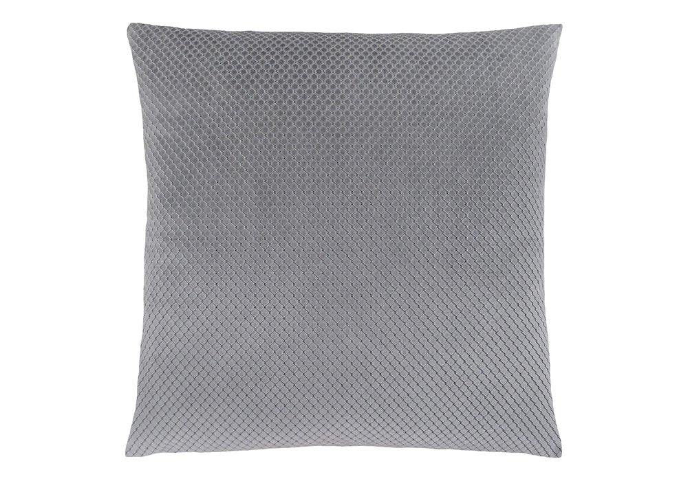18" X 18" Silver Velvet Polyester Diamond Zippered Pillow HomeRoots