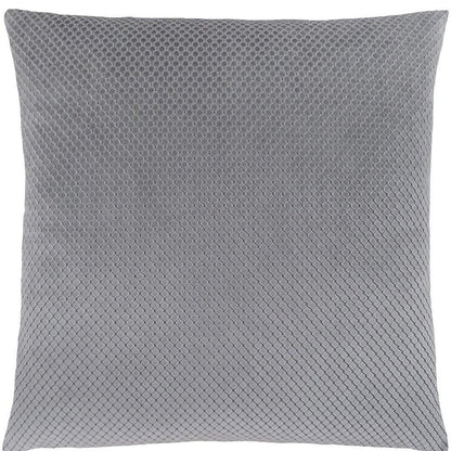 18" X 18" Silver Velvet Polyester Diamond Zippered Pillow HomeRoots