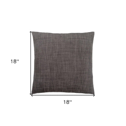 18" X 18" Gray Polyester Linen Zippered Pillow