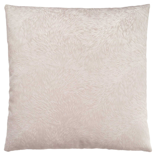 18" X 18" Taupe Velvet Polyester Feather Zippered Pillow