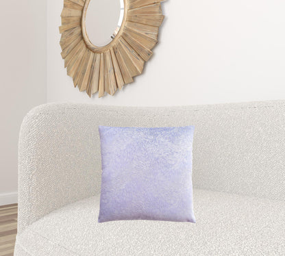 18" X 18" Purple Velvet Polyester Feather Zippered Pillow