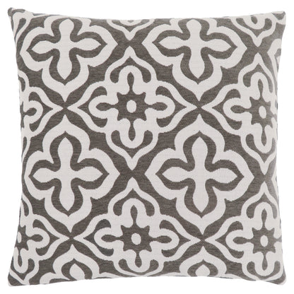 Set Of Two 18" X 18" Taupe Polyester Geometric Zippered Pillow