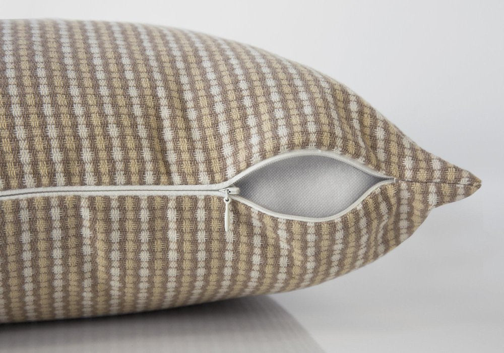 Set Of Two 18" X 18" Taupe Polyester Striped Zippered Pillow — view 5