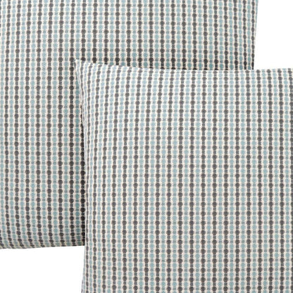 Set Of Two 18" X 18" Blue and Gray Polyester Striped Zippered Pillow HomeRoots