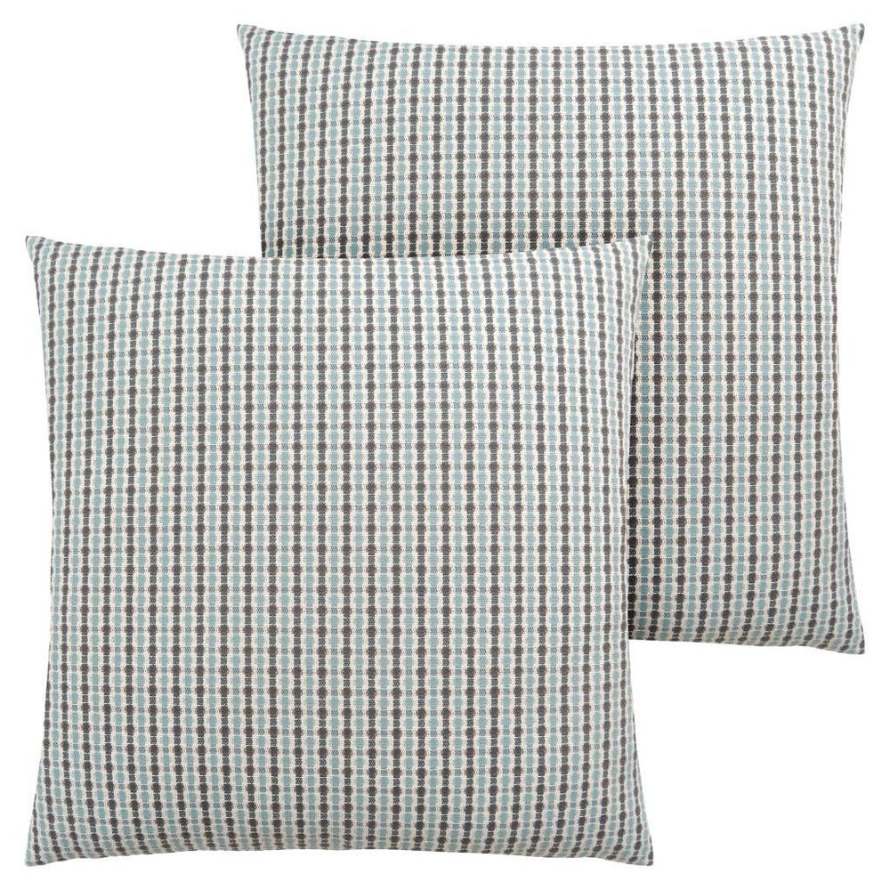 Set Of Two 18" X 18" Blue and Gray Polyester Striped Zippered Pillow — view 2