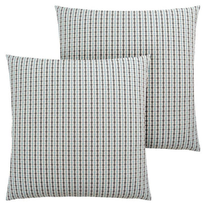 Set Of Two 18" X 18" Blue and Gray Polyester Striped Zippered Pillow HomeRoots