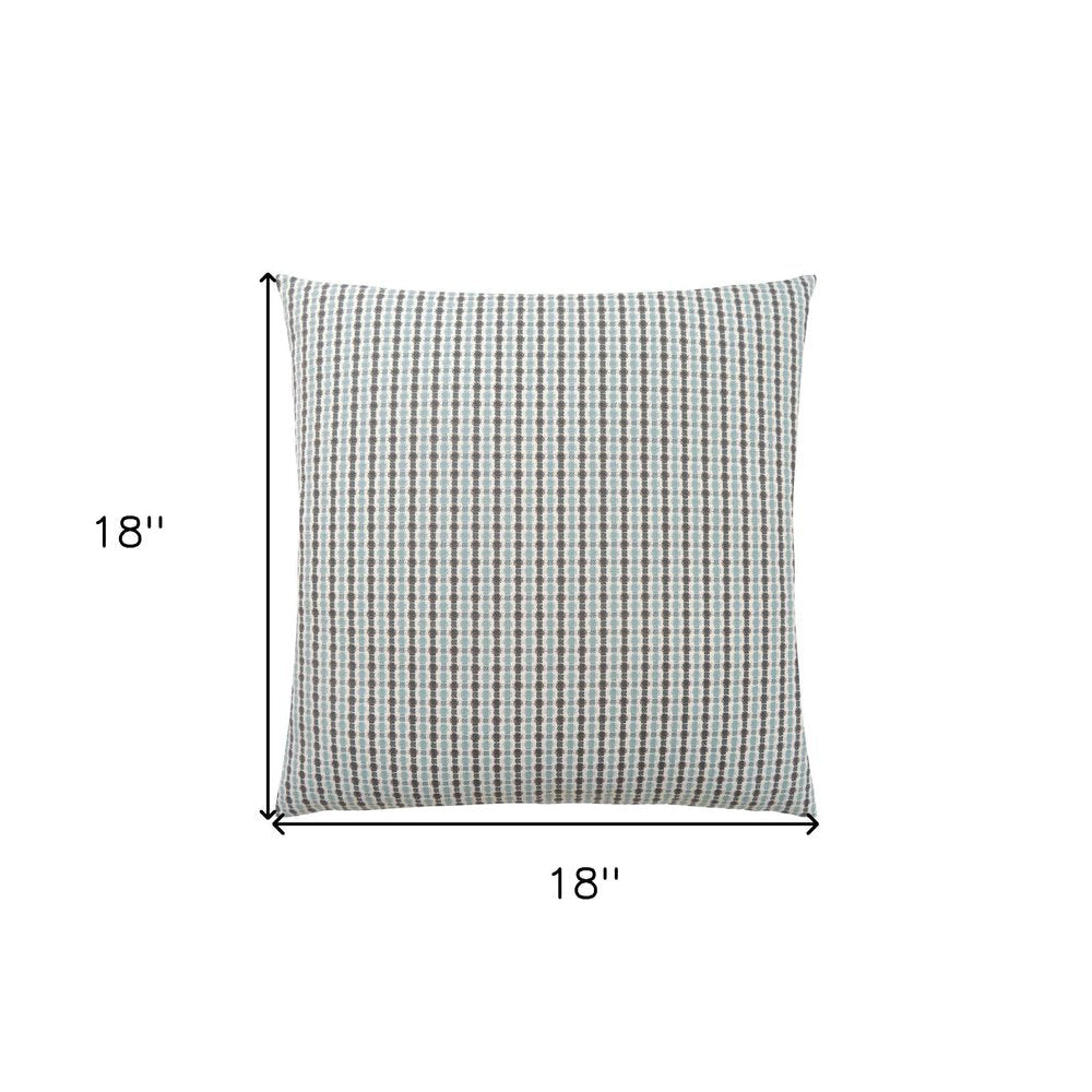 Set Of Two 18" X 18" Blue and Gray Polyester Striped Zippered Pillow — view 3