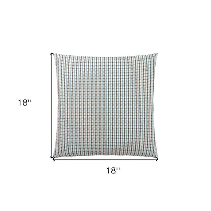 Set Of Two 18" X 18" Blue and Gray Polyester Striped Zippered Pillow HomeRoots