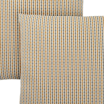 Set Of Two 18" X 18" Gold and White Polyester Striped Zippered Pillow HomeRoots