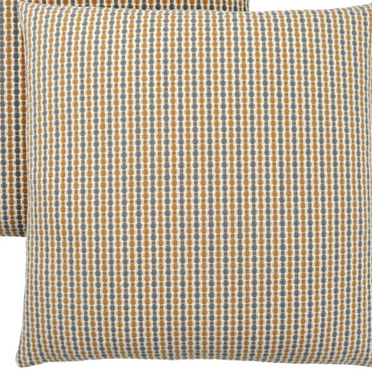 Set Of Two 18" X 18" Taupe Polyester Striped Zippered Pillow