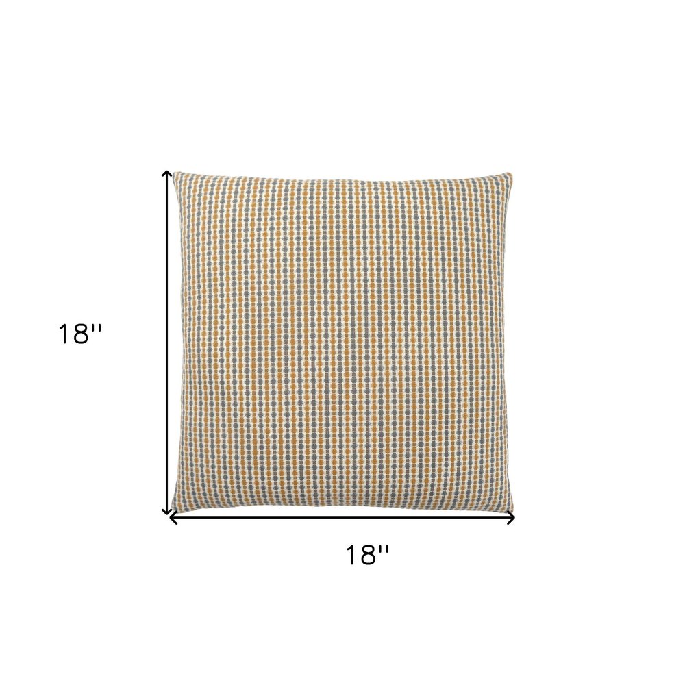 Set Of Two 18" X 18" Gold and White Polyester Striped Zippered Pillow — view 7