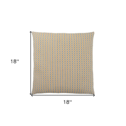 Set Of Two 18" X 18" Gold and White Polyester Striped Zippered Pillow HomeRoots