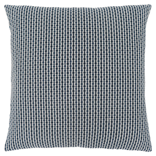 Set Of Two 18" X 18" Blue and White Polyester Striped Zippered Pillow