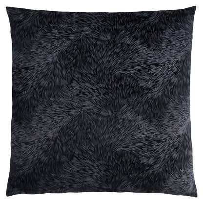 Set Of Two 18" X 18" Black Polyester Feather Zippered Pillow