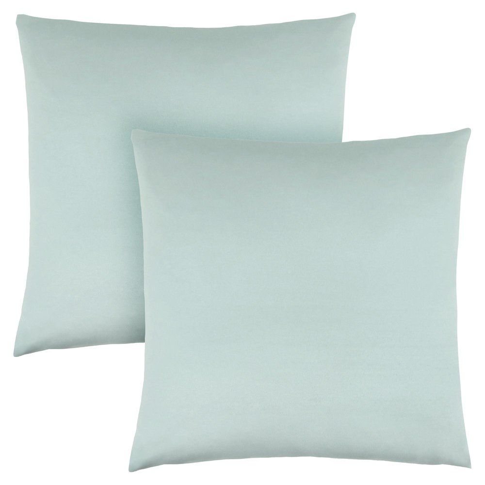 Set of Two 18" Mint Green Satin Throw Pillows — view 2