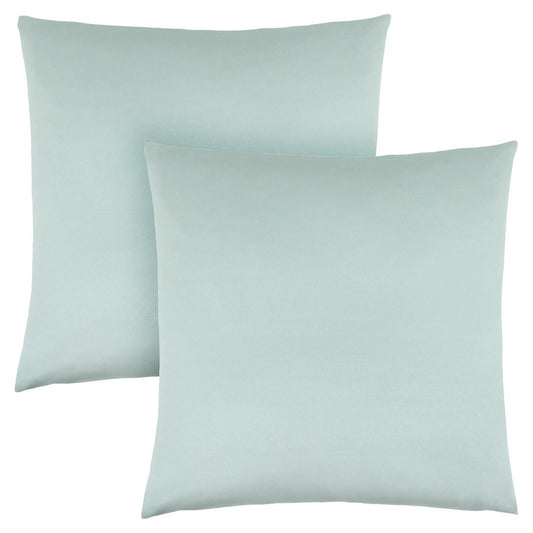 Set of Two 18" Mint Green Satin Throw Pillows