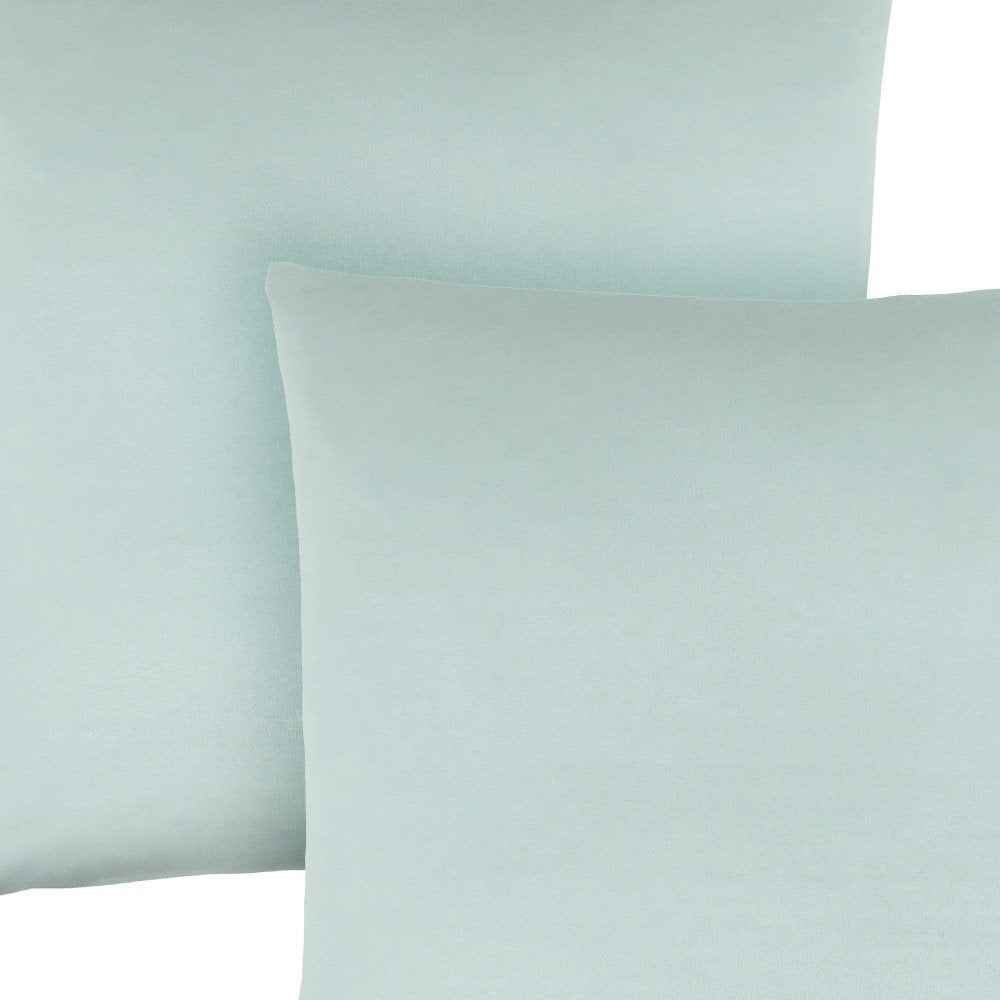Set of Two 18" Mint Green Satin Throw Pillows — view 7